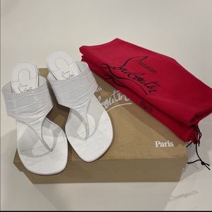 NWT Louboutin White Sandals